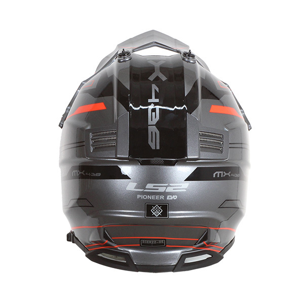 Casque Trail LS2 MX436 Pioneer Evo Knight Titanium Fluo Orange