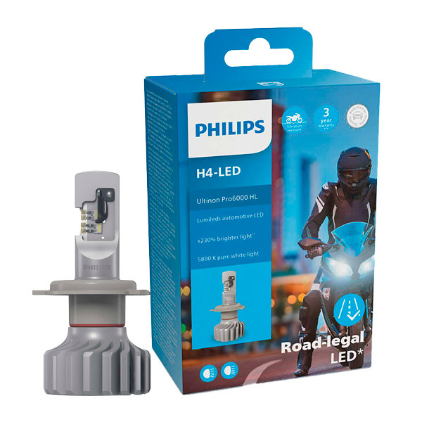 Ampoule Philips H4 Led Ultinon Pro6000 12V - EuroBikes